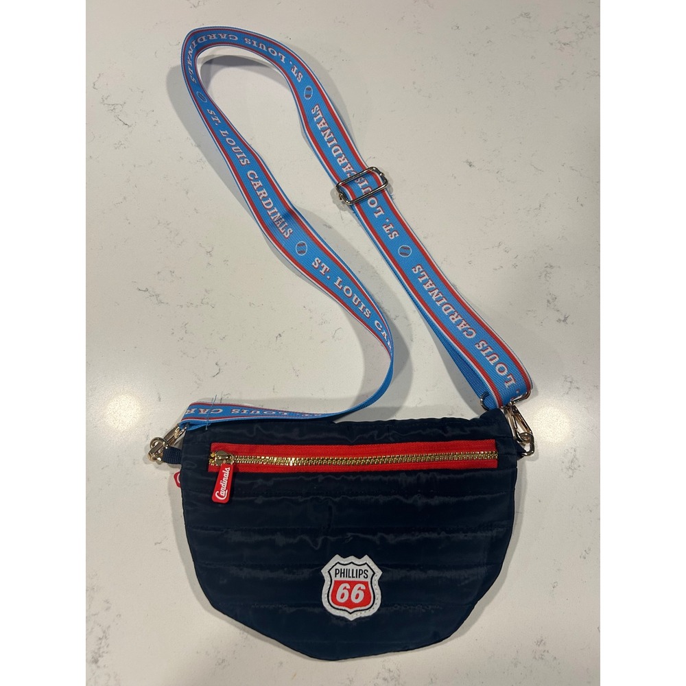 St Louis Cardinals Phillips 66 Quilted Crossbody Bag Navy Blue MLB Baseball